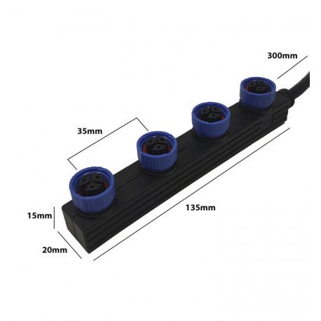 Waterdichte connector M15 IP65 30 cm 3x0,75 voor Magnum DOB