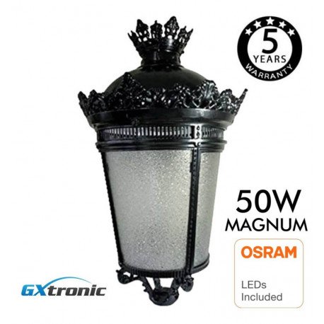 Led-straatverlichting Palacio (gesmeed aluminium) zwart 40W-50W-65W-100W
