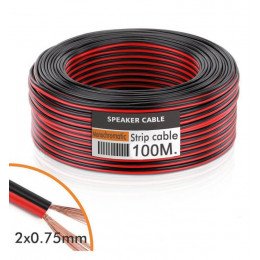 Audio ledstrip-kabel parallel 2x0,75 mm rood/zwart 100 m