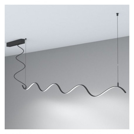 Lámpara lineal colgante LED MILANO SLIM negro curves 0,5-2m IP20