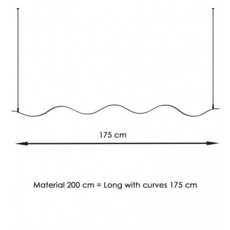 LED Linear Pendant Light MILANO SLIM Black CURVES 0.5-2m IP20