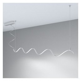 Lámpara lineal colgante LED MILANO Slim plata curves 0,5-2m