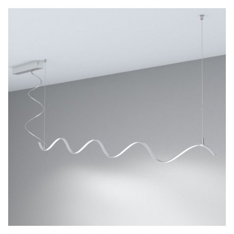 Lámpara lineal colgante LED MILANO Slim plata curves 0,5-2m
