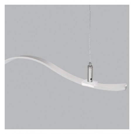 LED High Bay Milano Slim Linear Pendant Lamp Silver Curves 0.5-2m