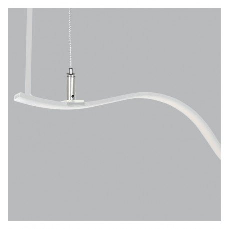 LED High Bay Milano Slim Linear Pendant Lamp Silver Curves 0.5-2m