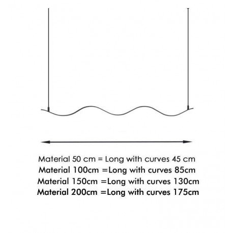LED High Bay Milano Slim Linear Pendant Lamp Silver Curves 0.5-2m