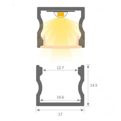 Ledstrip regleta lineair NEW YORK zilver IP54 dimbaar