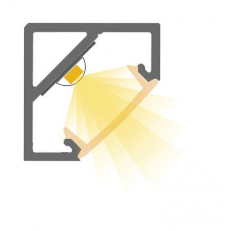LED-strip 24V geïntegreerd TEXAS voor opbouw zilver (0,5-2 m)