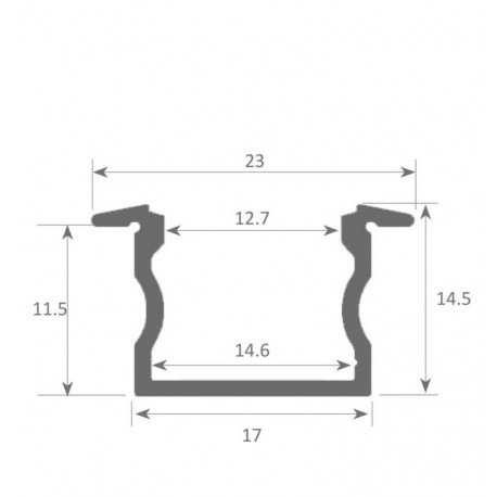 Tira LED 24V empotrable FILADELFIA MINI plata integrada