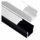 Ledstrip aluminium profiel U-vorm opbouw 2 m wit en zwart