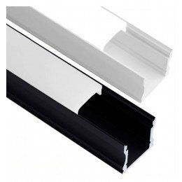 Ledstrip aluminium profiel U-vorm opbouw 2 m wit en zwart