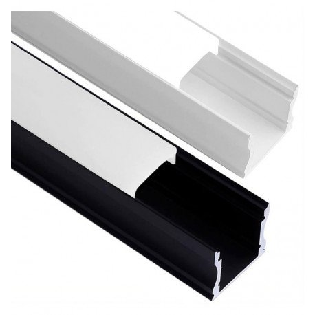 Ledstrip aluminium profiel U-vorm opbouw 2 m wit en zwart