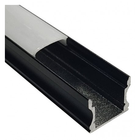 Tira LED Perfil de aluminio superficie blanco y negro 2 m