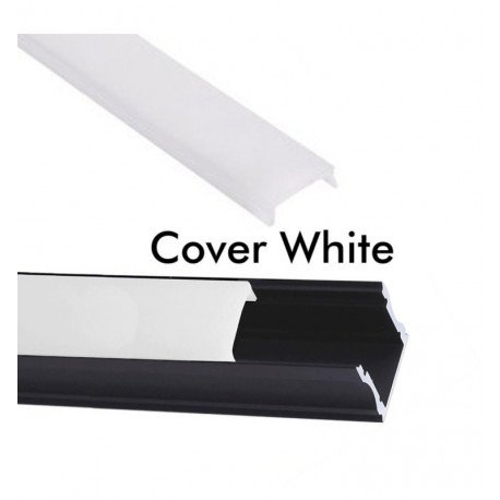 Tira LED Perfil de aluminio superficie blanco y negro 2 m