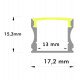 Ledstrip aluminium profiel U-vorm opbouw 2 m wit en zwart