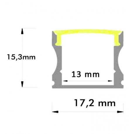 Tira LED Perfil de aluminio superficie blanco y negro 2 m