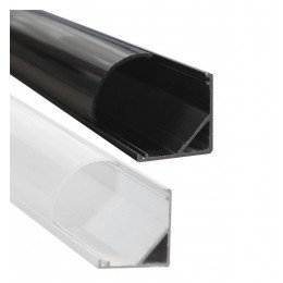 LED Strip Angular Aluminum Profile White/Black 2 m