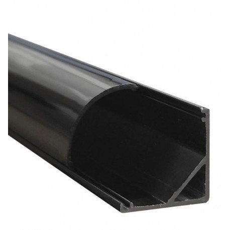 Perfil de Aluminio para Tira LED Angular Blanco y Negro 2 m