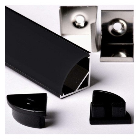 LED Strip Angular Aluminum Profile White/Black 2 m