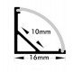 LED Strip Angular Aluminum Profile White/Black 2 m
