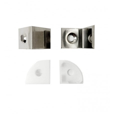 Perfil de Aluminio para Tira LED Angular Blanco y Negro 2 m
