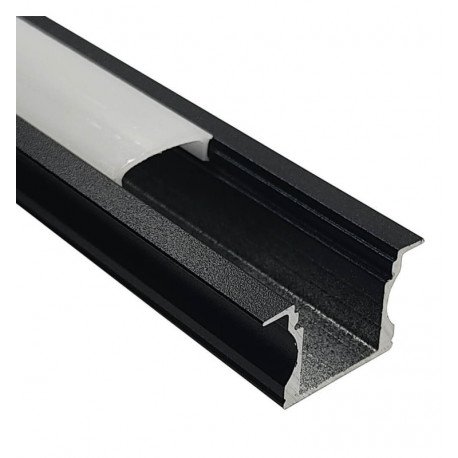 Perfil de Aluminio Empotrable LED Blanco y Negro 2 m