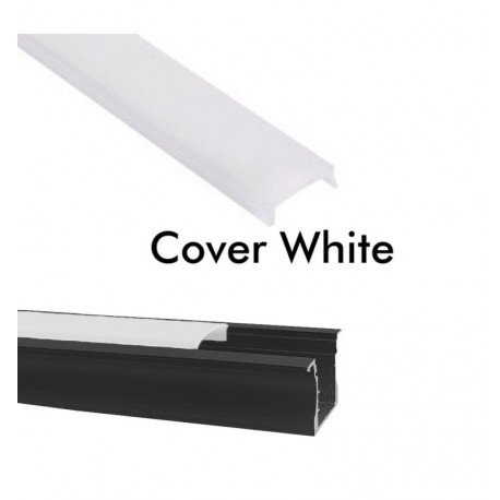 Perfil de Aluminio Empotrable LED Blanco y Negro 2 m