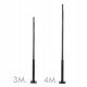 Columna para farola REKA negra 3-4 m exterior, montaje fácil