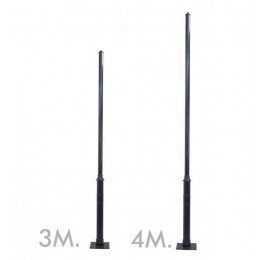 Columna para farola REKA negra 3-4 m exterior, montaje fácil
