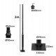 Columna para farola REKA negra 3-4 m exterior, montaje fácil