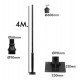 Columna para farola REKA negra 3-4 m exterior, montaje fácil
