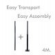 Columna para farola REKA negra 3-4 m exterior, montaje fácil