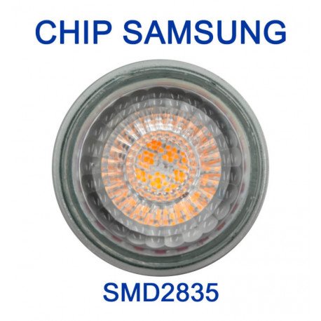 Bombilla LED GU10 6W cristal 38º haz amplio alta calidad
