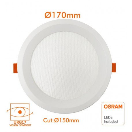 Downlight LED 16W rond inbouw CCT UGR17 OSRAM CHIP DURIS E