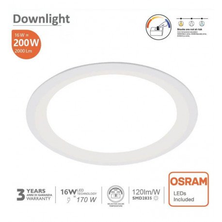 Downlight LED 16W rond inbouw CCT UGR17 OSRAM CHIP DURIS E