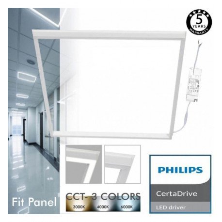 LED paneel 60x60 44W 3CCT met lichtlijst voor valse plafonds