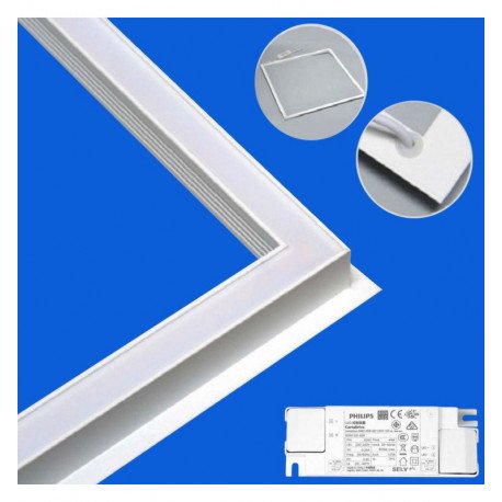 LED paneel 60x60 44W 3CCT met lichtlijst voor valse plafonds