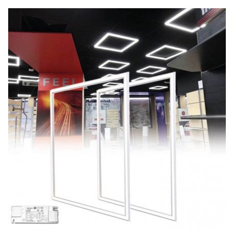 LED paneel 60x60 44W 3CCT met lichtlijst voor valse plafonds
