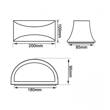 Aplique LED de pared IP54 E27 para interior y exterior