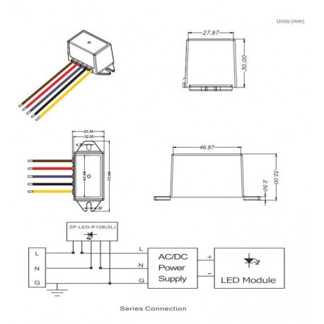 Overspanningsbeveiliging 10kV IP67 voor seriemontage bij led-armaturen