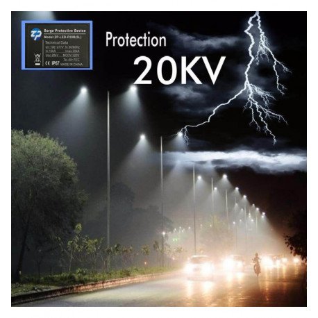 Overspanningsbeveiliging 20 kV IP67 in serie voor ledarmaturen