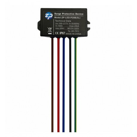Overspanningsbeveiliging 20 kV IP67 in serie voor ledarmaturen