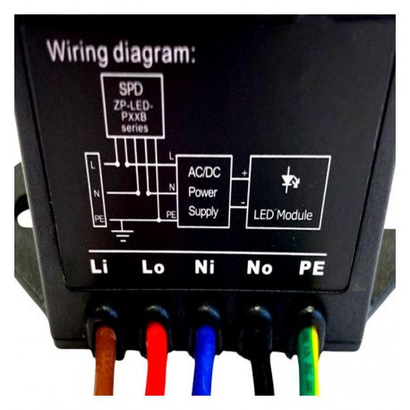 Overspanningsbeveiliging 20 kV IP67 in serie voor ledarmaturen