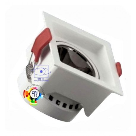 Vierkante led-downlight 5W/8W/12W wit UGR11 40º CCT CRI+92