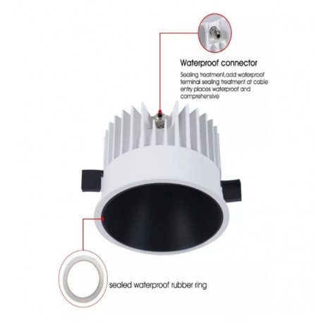 Downlight LED 40W CCT rond voor badkamers en keukens IP65