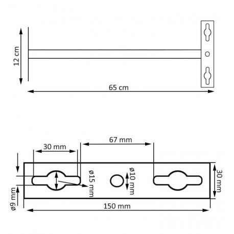 Soporte de pared Proyector LED 100cm para exterior
