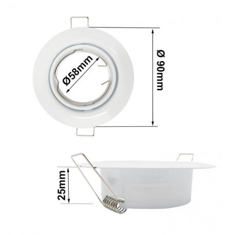 Slim inbouwspot kantelbaar GU10 MR16 aluminium of wit
