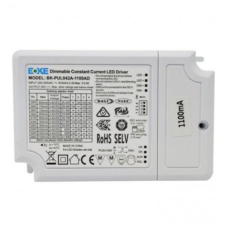 DALI dimbare led-driver 42W multicurrent 600-1100mA IP20