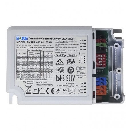DALI dimbare led-driver 42W multicurrent 600-1100mA IP20