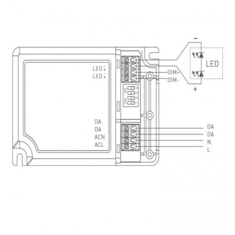 DALI dimbare led-driver 42W multicurrent 600-1100mA IP20